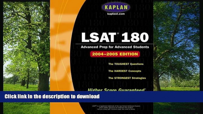 READ THE NEW BOOK LSAT 180, 2004 Edition (Kaplan LSAT 180) READ EBOOK