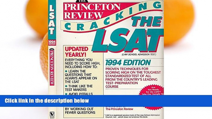 Pre Order PR LSAT MAC 1994 (Cracking the Lsat Premium Edition With Practice Tests) Adam Robinson mp3