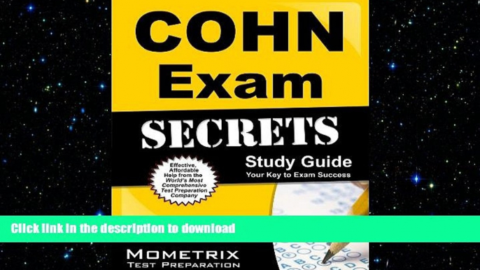 READ THE NEW BOOK COHN Exam Secrets Study Guide: COHN Test Review for the Certified Occupational