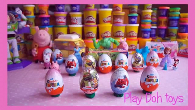 egg peppa pig surprise play doh spiderman kinder surprise eggs playdoh