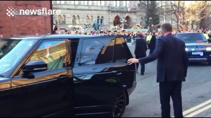 Duke and Duchess of Cambridge arrive at Duke of Westminster's memorial