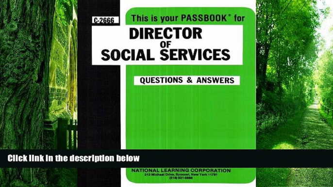 Best Price Director of Social Services(Passbooks) (Career Examination Passbook Series) Jack Rudman