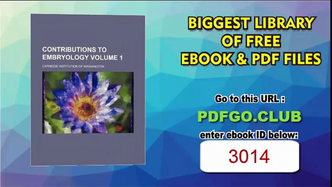 Contributions to embryology Volume 1