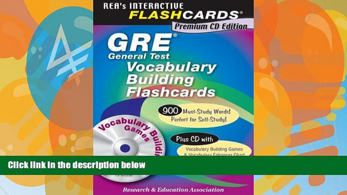 Pre Order GRE Vocabulary Flashcard Book w/CD-ROM (GRE Test Preparation) The Editors of REA On CD