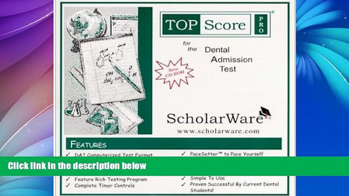 Pre Order Dental Admission Test (DAT) Computerized Sample Tests and Guide, TopScore Pro for the