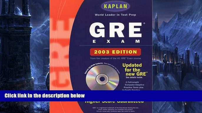 Pre Order Kaplan GRE Exam 2003 with CD-ROM (Kaplan GRE Premier Program (W/CD)) Kaplan On CD