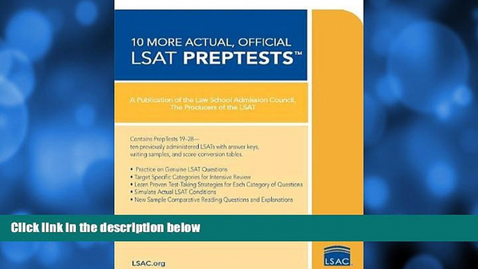 Pre Order 10 More, Actual Official LSAT PrepTests: (PrepTests 19 through 28) (Lsat Series) Law