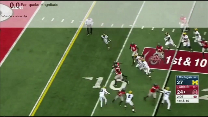 FanQuakes recording of Ohio States Double OT Winning TD Against Michigan