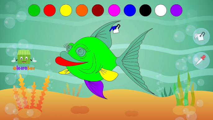 Learn Colors with Cartoon Fish | Kids Educational Videos | Learning Colours - for Children Kids