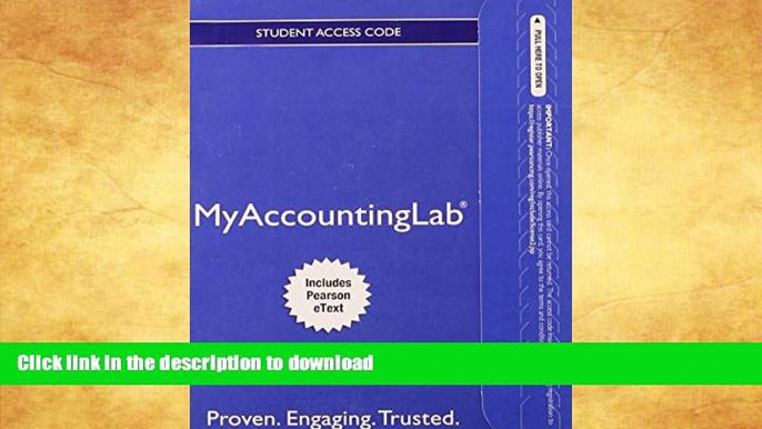 READ  NEW MyAccountingLab with Pearson eText -- Access Card -- for Financial Accounting