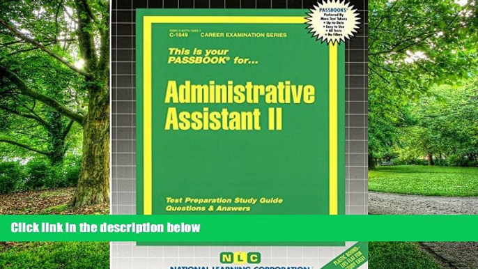 Best Price Administrative Assistant II(Passbooks) (Passbook for Career Opportunities) Jack Rudman