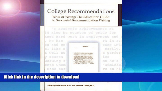 FAVORIT BOOK College Recommendations  Write or Wrong: The Educators  Guide to Successful