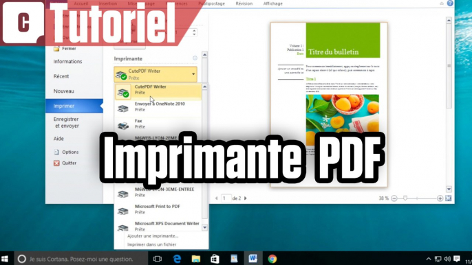 Tuto Windows 10 : convertir n'importe quel fichier en PDF