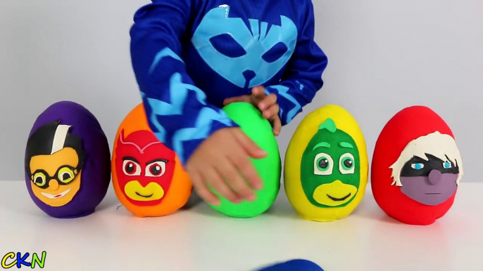 Disney PJ Masks Play-Doh Surprise Eggs Opening Fun With Catboy Gekko Owlette Ckn Toys