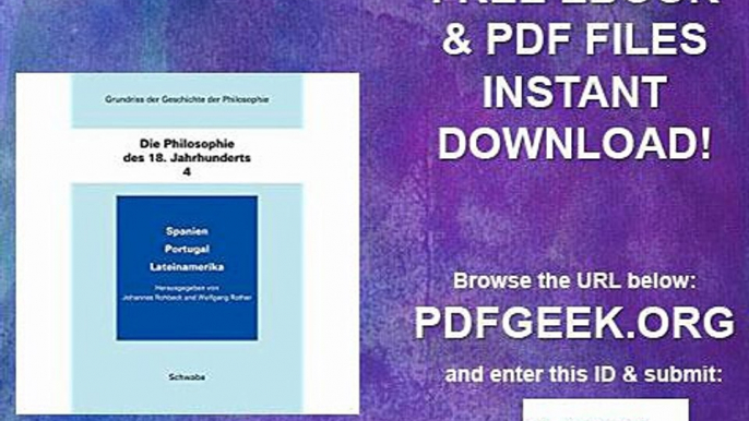 Grundriss der Geschichte der Philosophie - Die Philosophie des 18. Jahrhunderts Spanien, Portugal, Lateinamerika