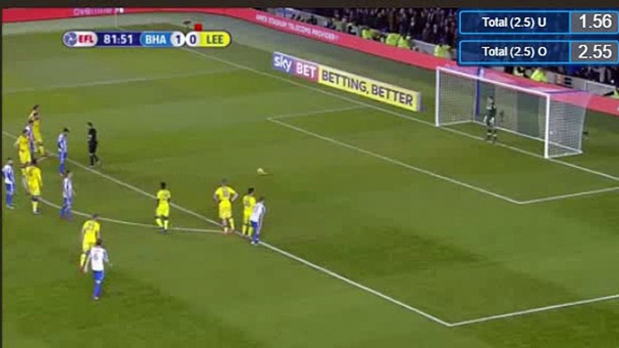 Tomer Hemed Penalty Goal HD - Brighton 2 - 0 Leeds 09.12.2016