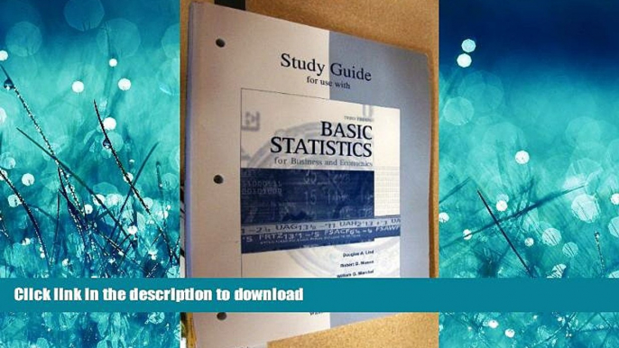 Hardcover Study Guide for use with Basic Statistics for Business and Economics