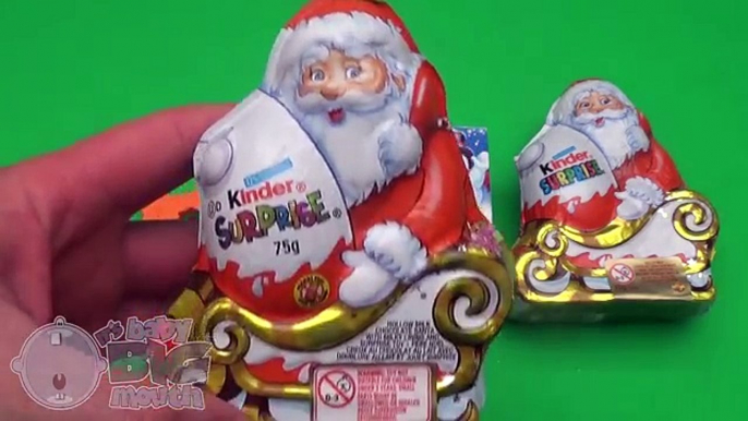 Kinder Surprise Egg Christmas Party! Opening 2 New Huge Giant Jumbo Santa Kinder Surprise Eggs!