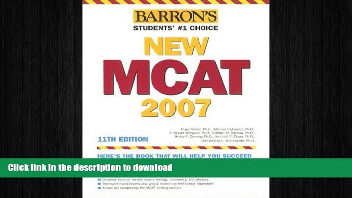 Pre Order Barron s New MCAT, 2007 (Barron s How to Prepare for the New Medical College Admission