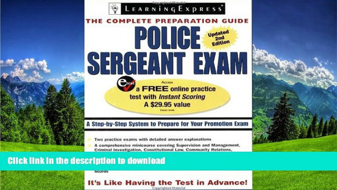 Pre Order Police Sergeant Exam (Police Sergeant Exam (Learning Express)) LearningExpress Editors