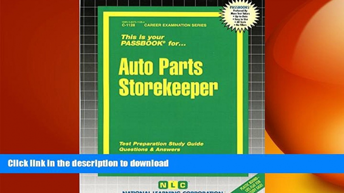 Audiobook Auto Parts Storekeeper(Passbooks) (Passbook for Career Opportunities) Jack Rudman Full