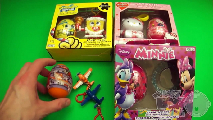 Disney Planes Minnie Mouse Hello Kitty SpongeBob SquarePants Surprise Egg and Toy Opening!