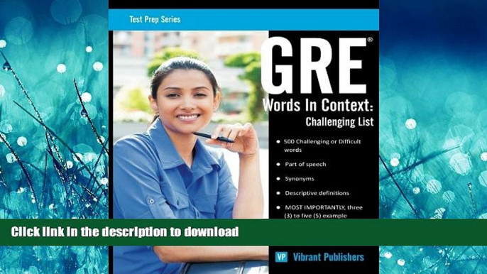 Hardcover GRE Words In Context: Challenging List (Test Prep Series) (Volume 1) Full Book