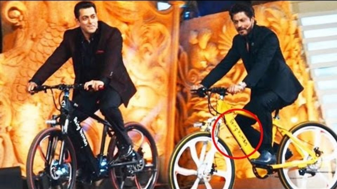 Shahrukh Khan Promoting Salman Khan's Being Human CYCLES @ Star Screen Awards 2016