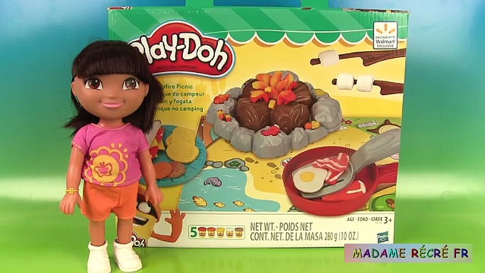 Play Doh Pique-Nique du Campeur Campfire Picnic Pâte à modeler avec Dora lexploratrice