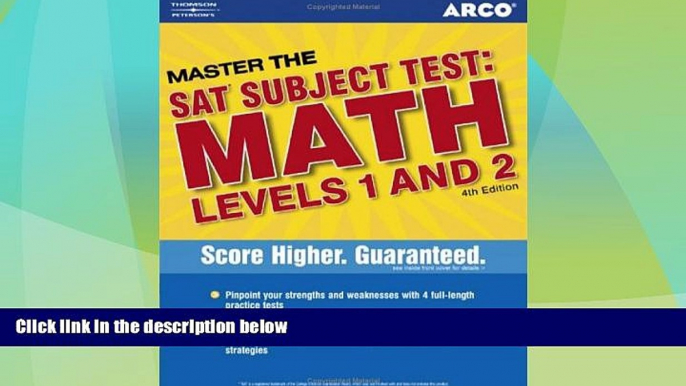 Best Price Master SAT II Math 1c and 2c 4th ed (Arco Master the SAT Subject Test: Math Levels 1