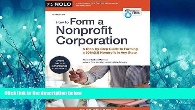 READ book How to Form a Nonprofit Corporation (National Edition): A Step-by-Step Guide to Forming