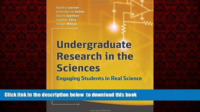 Pre Order Undergraduate Research in the Sciences: Engaging Students in Real Science Sandra Laursen