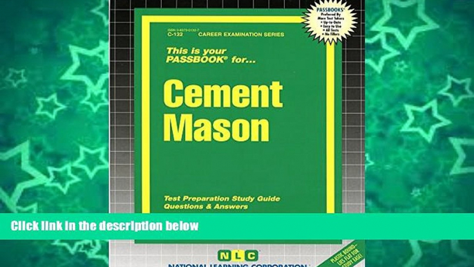 Online Jack Rudman Cement Mason(Passbooks) (Passbook for Career Opportunities) Full Book Epub