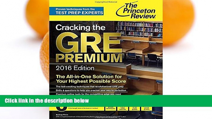 Buy Princeton Review Cracking the GRE Premium Edition with 6 Practice Tests, 2016 (Graduate School