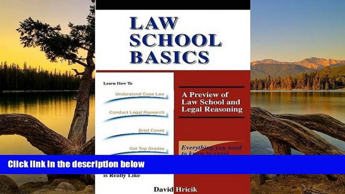 Online David Hricik Law School Basics: A Preview of Law School and Legal Reasoning Full Book