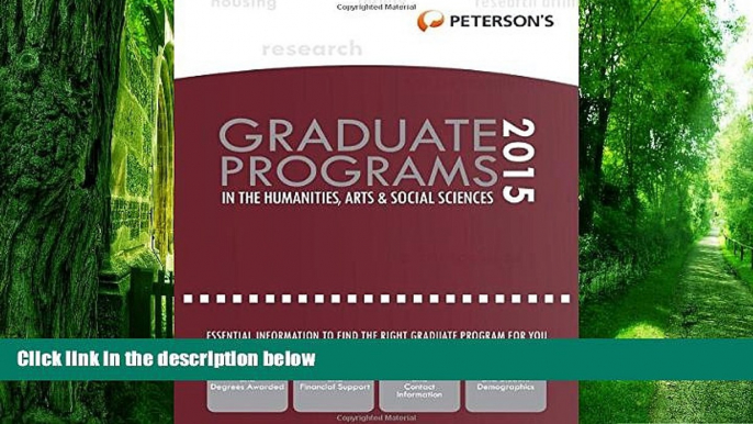 Price Graduate Programs in the Humanities, Arts   Social Sciences 2015 (Peterson s Graduate