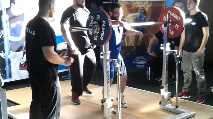 3rd attempt squat 122,5kg @ 74kg,Open, 8o Πανελλήνιο ΕΟΔΤ (IPF)