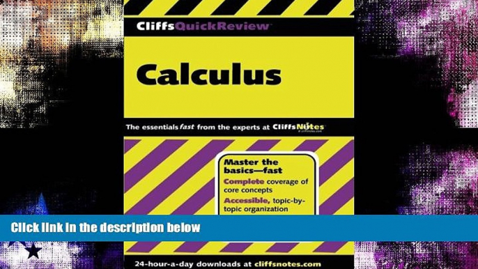 Buy NOW  CliffsQuickReview Calculus (Cliffs Quick Review (Paperback)) Jonathan J White  Book