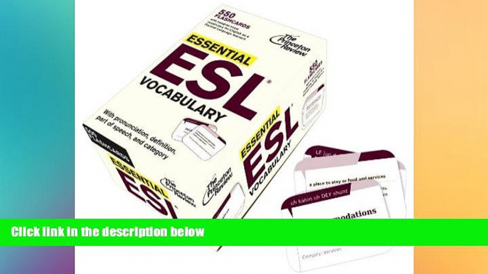 Buy  Essential ESL Vocabulary (Flashcards): 550 Flashcards with Need-To-Know Vocabulary for