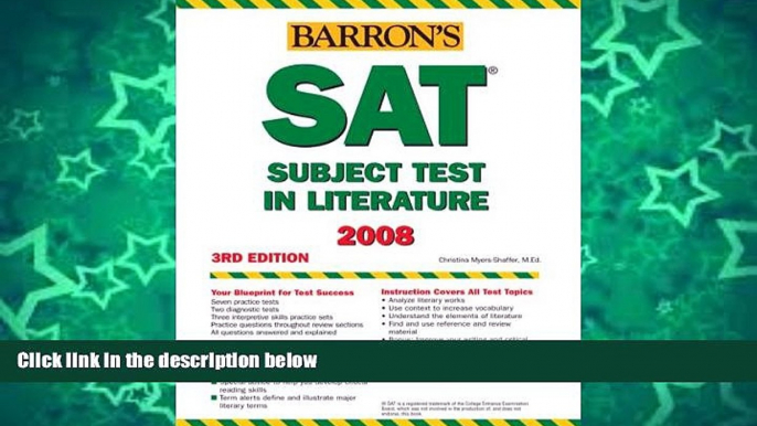 Online Christina Myers-Shaffer  M.Ed. Barron s How to Prepare for the SAT Subject Test in