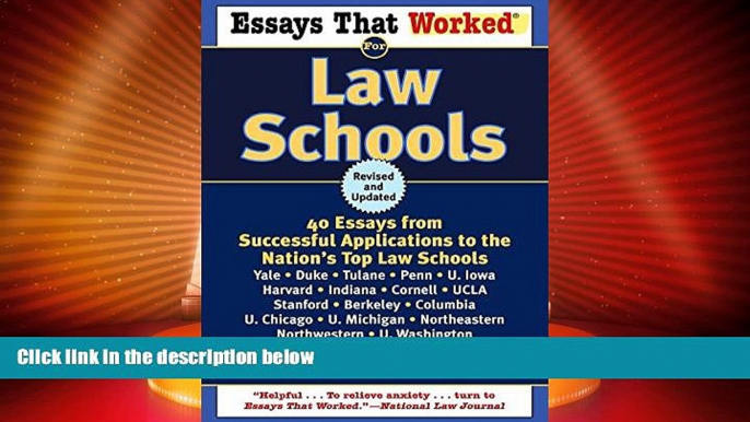 Best Price Essays That Worked for Law Schools: 40 Essays from Successful Applications to the