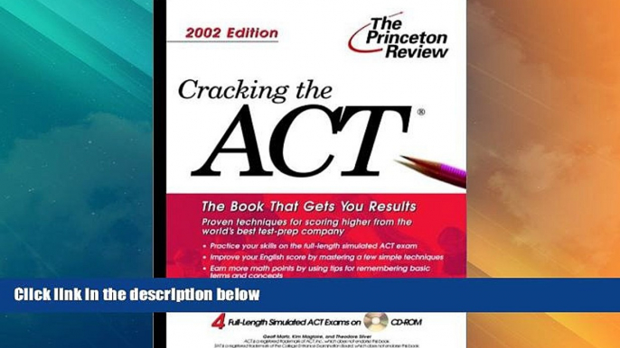 Price Cracking the ACT with Sample Tests on CD-ROM, 2002 Edition (College Test Prep) Geoff Martz