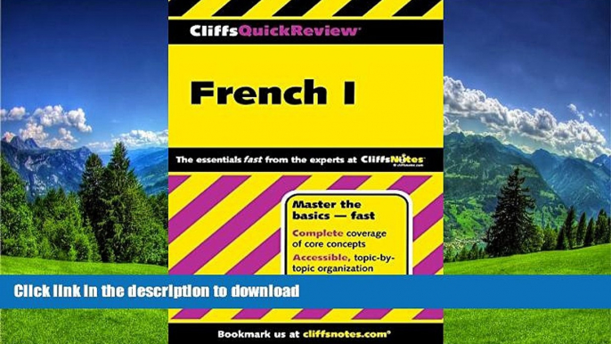 Read Book CliffsQuickReview French I (Cliffs Quick Review (Paperback)) (Bk. 1)