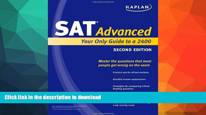 Read Book Kaplan SAT Advanced (Kaplan SAT 2400) Kindle eBooks