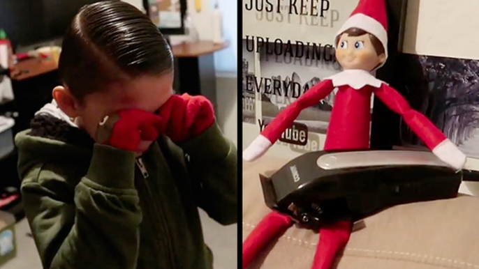 Shocked Boy Reacts To 'Elf On The Shelf' Shaving Dad's Hair