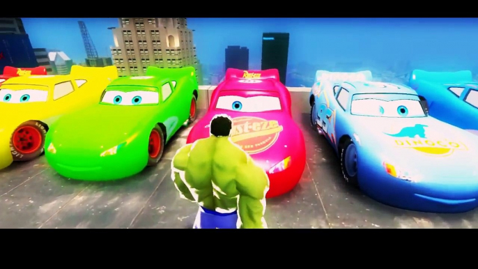 NEW Custom Lightning CARS McQueen !! HULK SMASH CARS PARTY! + Nursery Rhymes Songs Finger Family