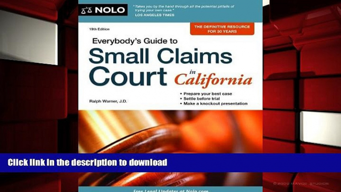 Hardcover Everybody s Guide to Small Claims Court in California (Everybody s Guide to Small Claims