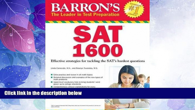 Price Barron s SAT 1600: Revised for the NEW SAT Linda Carnevale M.A. On Audio