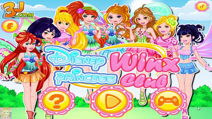 Disney Princess Winx Club - Princess Elsa Anna Rapunzel Ariel Snow White Dress Up Game