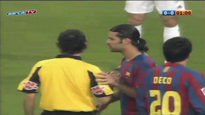 الشوط الاول مباراة برشلونة و ريال مدريد 3-0 الدوري الاسباني 2005